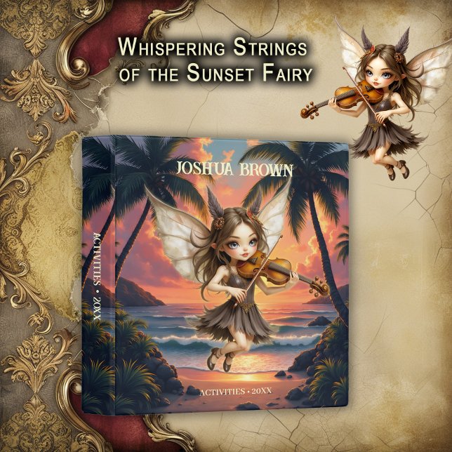 Whispering Strings of the Sunset Fairy.  3 Ring Binder (Creator Uploaded)