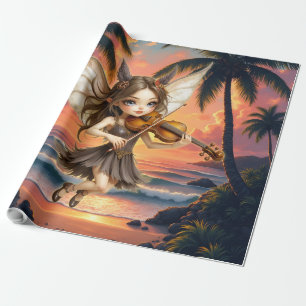 Whispering Strings of the Sunset Fairy. Wrapping Paper