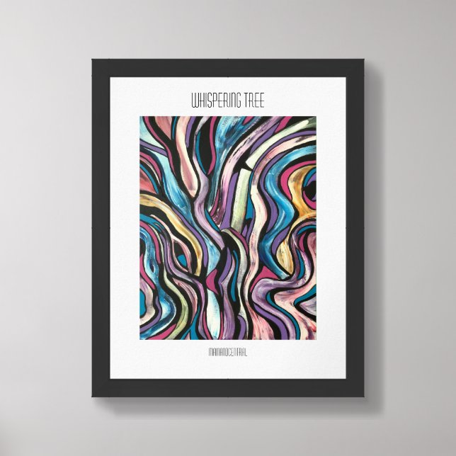 Whispering Tree-Hand Painted Abstract Art Framed Art (Framed Front)