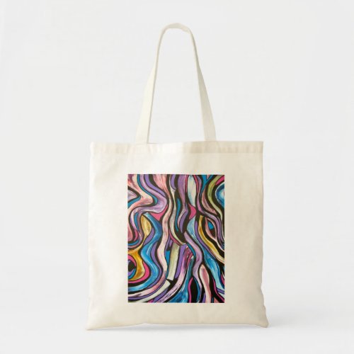 Whispering Tree_Hand Painted Abstract Art Tote Bag
