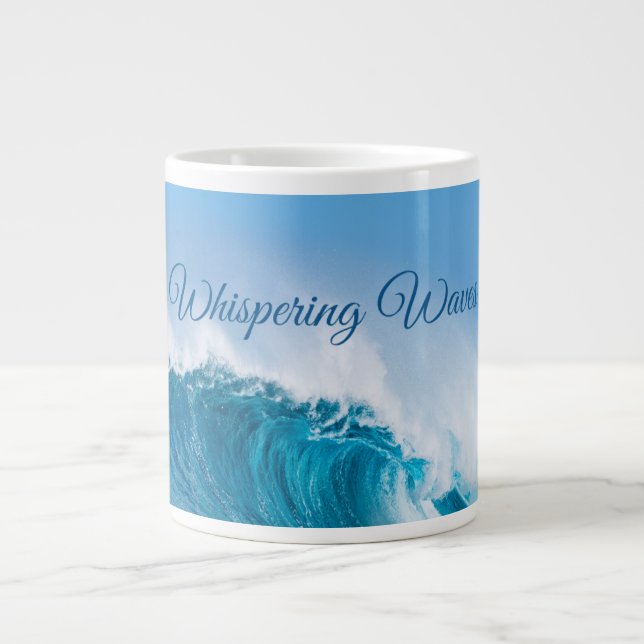 Whispering Waves: Ocean-Inspired ASMR  Giant Coffee Mug (Front)