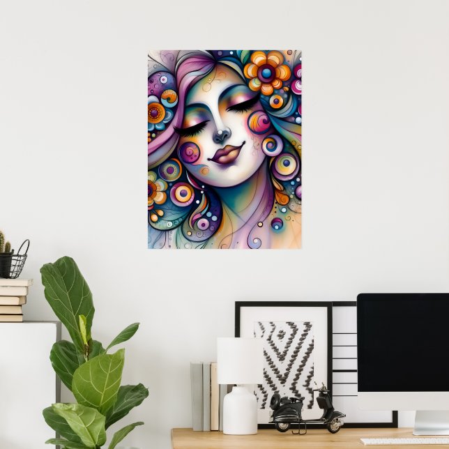 Whispering Whimsical Woman Wall Art (Home Office)
