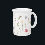 Whispering Wilds Beverage Pitcher<br><div class="desc">A delicate dance of tiny wildflowers like Forget-me-nots,  Baby's Breath,  miniature daisies,  and lavender sprigs. Rendered in a soft,  dreamy pastel palette,  this pattern evokes the gentle beauty of an untouched meadow.</div>