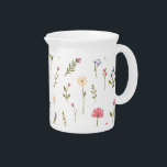 Whispering Wilds Beverage Pitcher<br><div class="desc">A delicate dance of tiny wildflowers like Forget-me-nots,  Baby's Breath,  miniature daisies,  and lavender sprigs. Rendered in a soft,  dreamy pastel palette,  this pattern evokes the gentle beauty of an untouched meadow.</div>