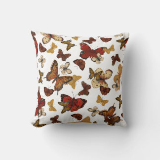 Whispering Wings – Butterflies on White Throw Pillow