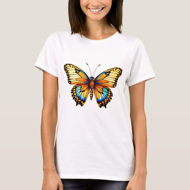  "Whispering Wings: Graceful Butterfly T-Shirt Des (Front)