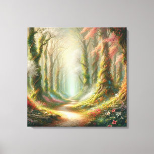 Whispering Woods: Enchantment Unveiled Canvas Print
