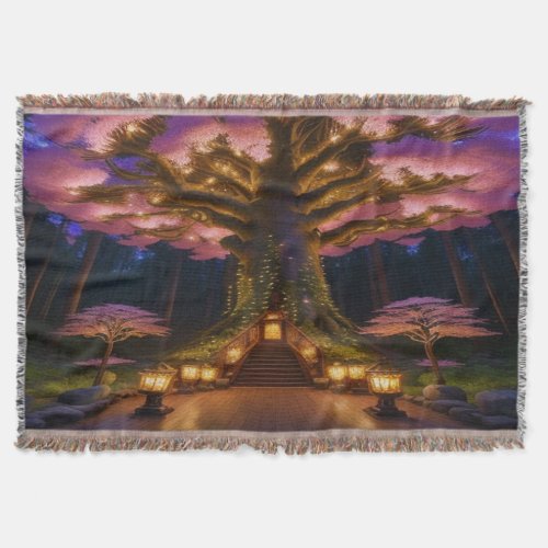 Whispering Woods Of The Enchanting Sanctuary  Throw Blanket