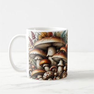Whispering Woods: Seamless Mushroom Pattern Collec Coffee Mug