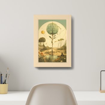 Whispering Woods: Surreal Botanical Reverie Framed Art by Artistry_AvenueArts_ at Zazzle