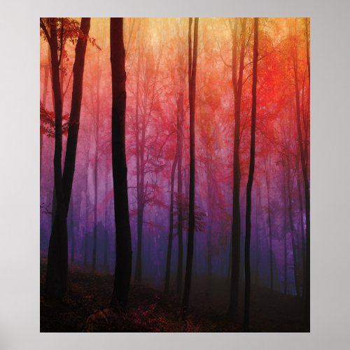 Whispering Woods Trees Forest Landscape Art Poster