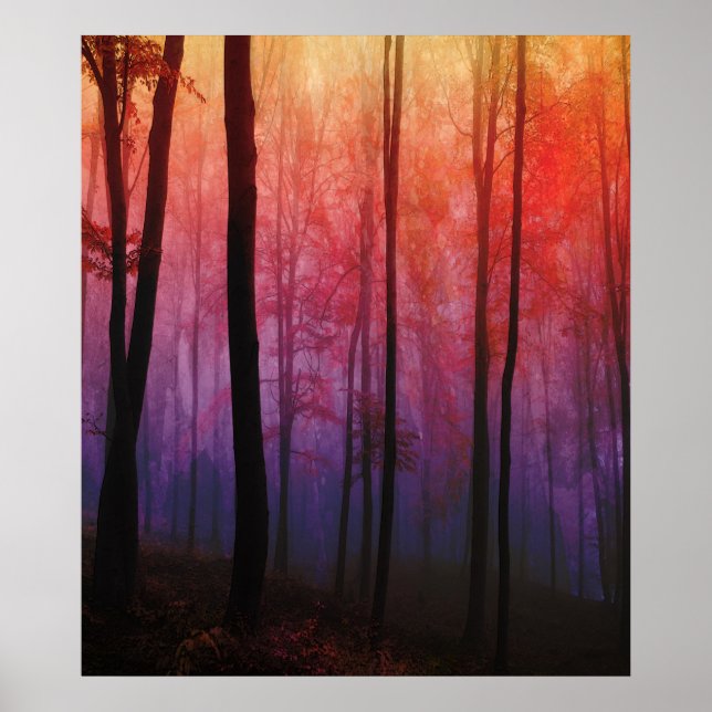 Whispering Woods, Trees Forest Landscape Art Poster (Front)