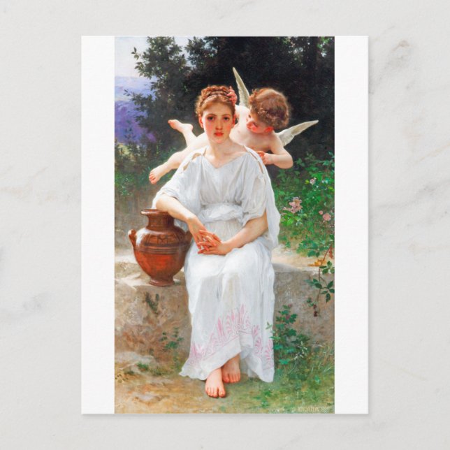 Whisperings of Love, Bouguereau Postcard (Front)