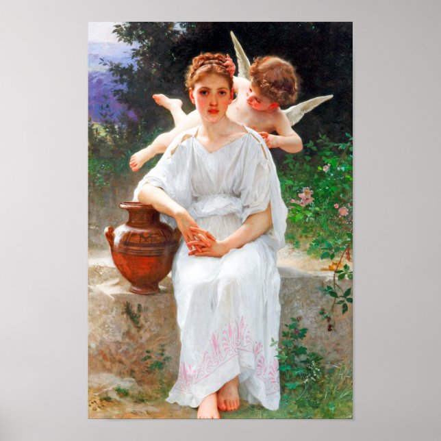Whisperings of Love, Bouguereau Poster (Front)