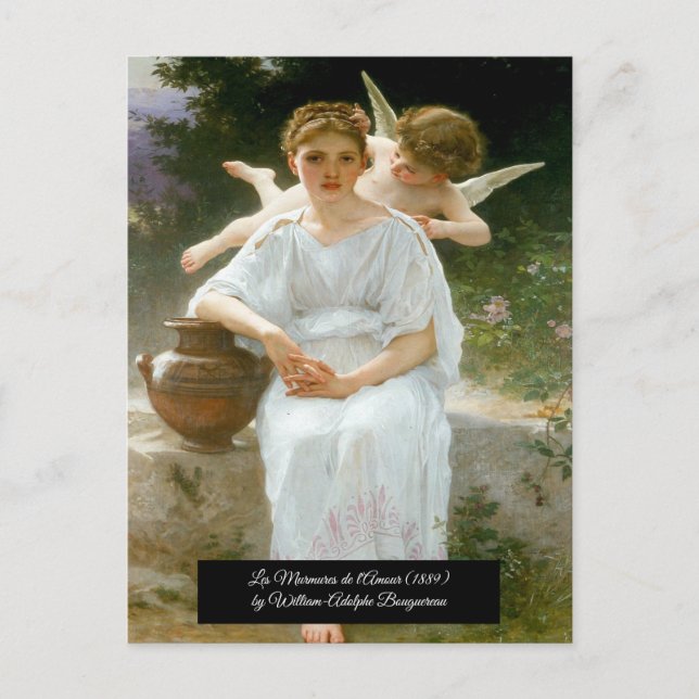 Whisperings of Love by Bouguereau Postcard (Front)