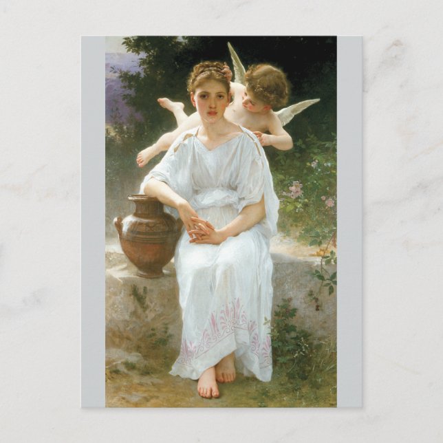 Whisperings of Love by Bouguereau Postcard (Front)