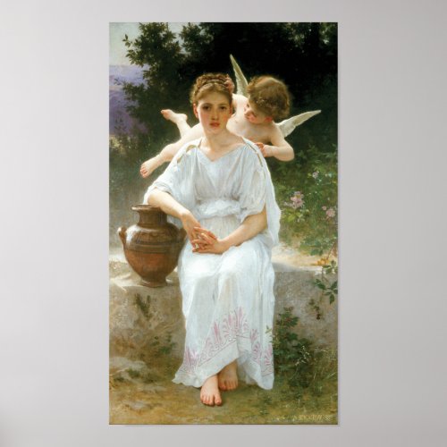 Whisperings of Love by Bouguereau Poster