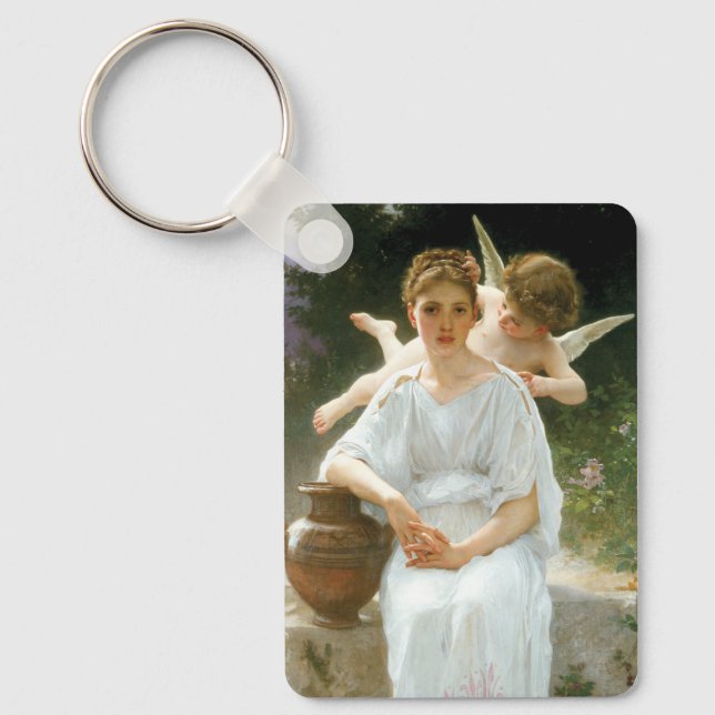 Whisperings of Love, First Reverie by Bouguereau Keychain (Front)