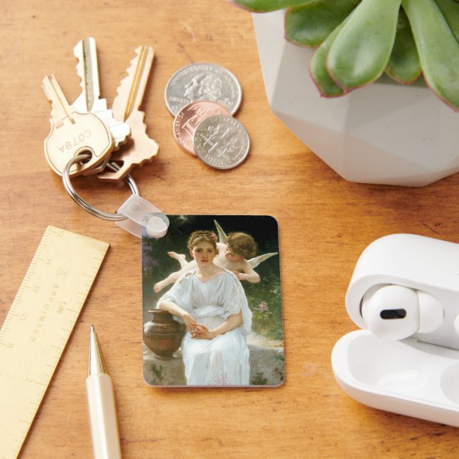 Whisperings of Love, First Reverie by Bouguereau Keychain (Desk)