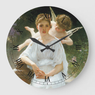 Whisperings of Love, First Reverie by Bouguereau Large Clock
