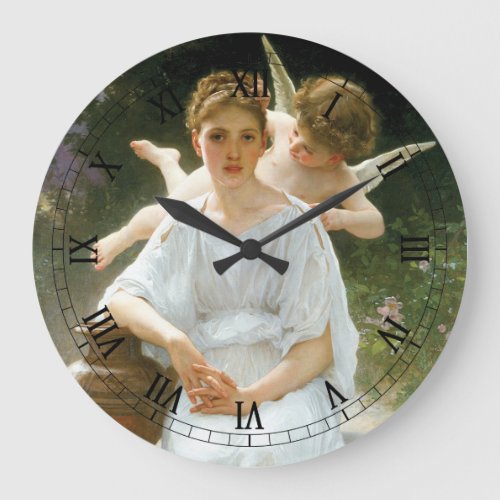 Whisperings of Love First Reverie by Bouguereau Large Clock