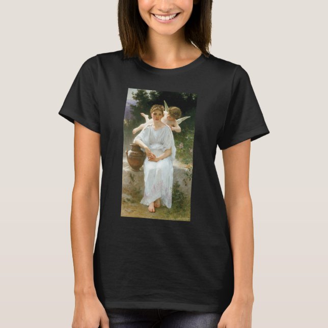 Whisperings of Love, First Reverie by Bouguereau T-Shirt (Front)