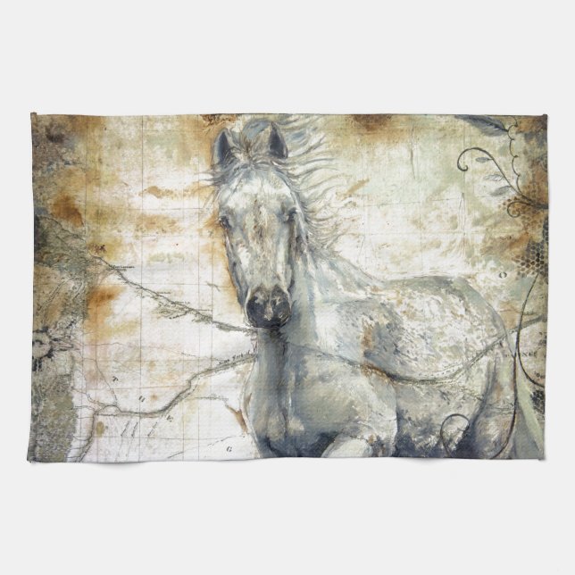 Whispers Across the Steppe Kitchen Towel (Horizontal)