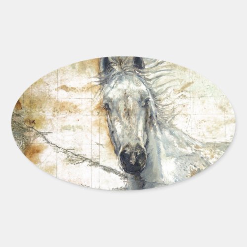 Whispers Across the Steppe Oval Sticker