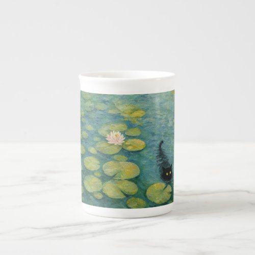 Whispers by the Lily Pond – Cat Bone China Mug