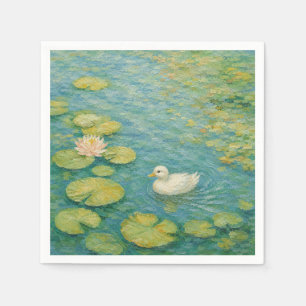 Whispers by the Lily Pond – Little White Duck Napkins