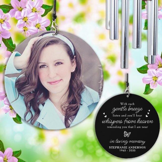 Whispers From Heaven Personalized Photo Memorial Wind Chime (Creator Uploaded)