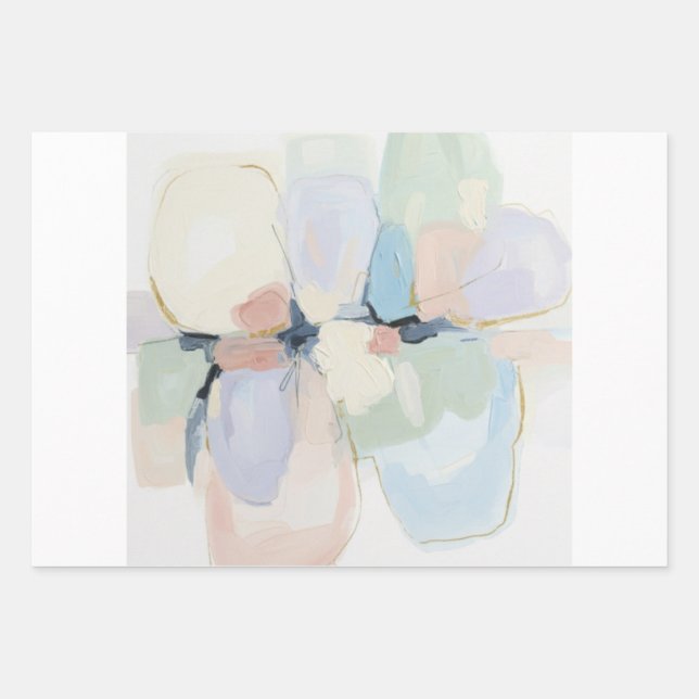 Whispers in Bloom-Abstract Floral Dream Wrapping Paper Sheets (Front)