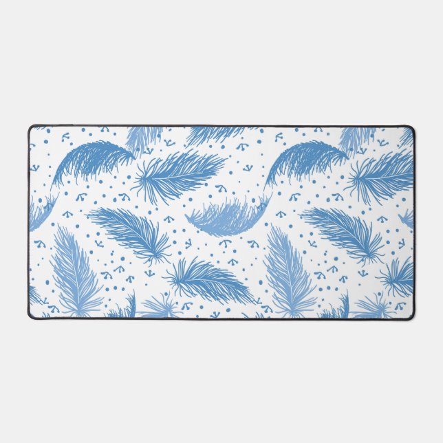 Whispers in Blue: Featherlight Pattern Desk Mat (Front)