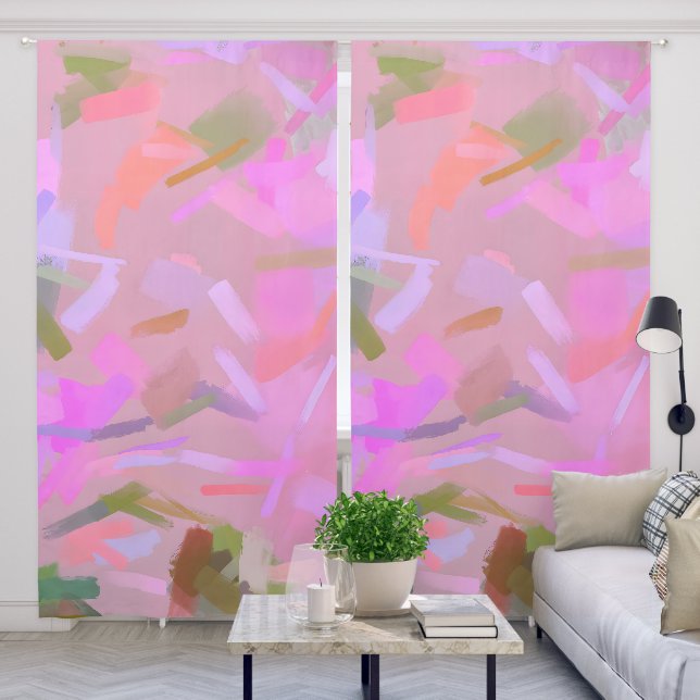 Whispers In Pink Blackout Curtains (Living Room)