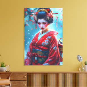 Whispers of a Crimson Maiko Canvas Print