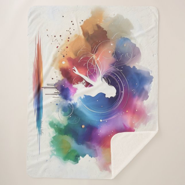 Whispers of a Rainbow Soul Sherpa Blanket (Front)