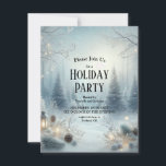 Whispers of a Winter Solstice Invitation<br><div class="desc">Set the tone for your winter celebration with this elegantly frosted invitation featuring a dreamy forest scene aglow with soft lantern light and freshly fallen snow. Muted blues, silvers, and whites create a serene and magical backdrop, perfect for cozy gatherings and sophisticated seasonal events. The tranquil landscape evokes warmth, wonder,...</div>