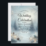Whispers of a Winter Solstice Invitation<br><div class="desc">Invite your guests to a celebration wrapped in winter magic with these enchanting wedding invitations from the Whispers of a Winter Solstice collection. Featuring a serene snow-covered forest adorned with glowing lanterns, twinkling lights, and delicate frost-kissed branches, this design captures the ethereal beauty of a winter wonderland. Perfect for elegant...</div>