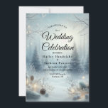 Whispers of a Winter Solstice Invitation<br><div class="desc">Invite your guests to a celebration wrapped in winter magic with these enchanting wedding invitations from the Whispers of a Winter Solstice collection. Featuring a serene snow-covered forest adorned with glowing lanterns, twinkling lights, and delicate frost-kissed branches, this design captures the ethereal beauty of a winter wonderland. Perfect for elegant...</div>
