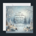 Whispers of a Winter Solstice Invitation<br><div class="desc">Invite your guests to a celebration wrapped in winter magic with these enchanting wedding invitations from the Whispers of a Winter Solstice collection. Featuring a serene snow-covered forest adorned with glowing lanterns, twinkling lights, and delicate frost-kissed branches, this design captures the ethereal beauty of a winter wonderland. Perfect for elegant...</div>