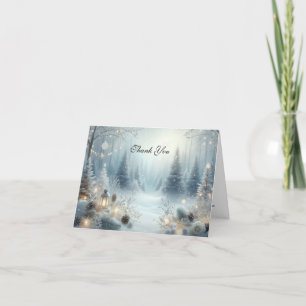 Whispers of a Winter Solstice Letterpress Thank You Card