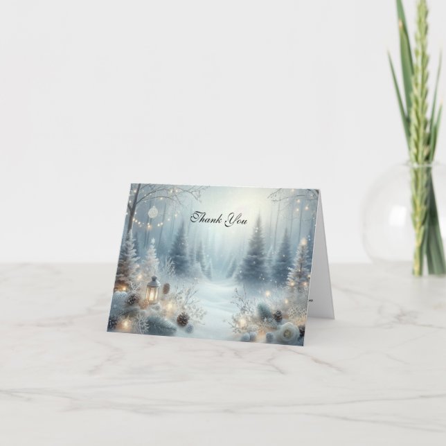 Whispers of a Winter Solstice Letterpress Thank You Card (Front)