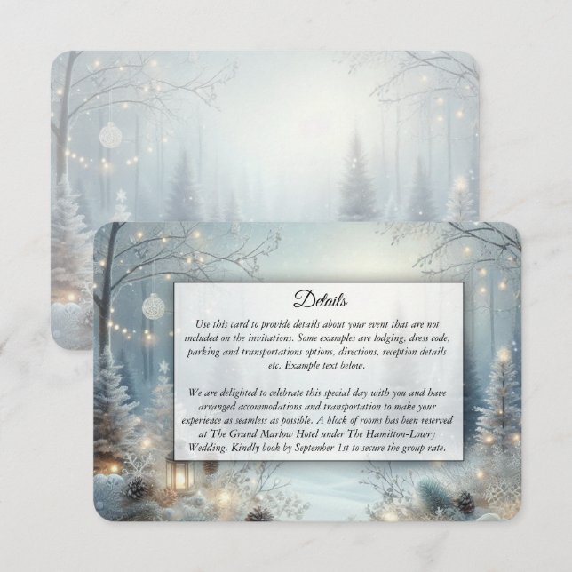 Whispers of a Winter Solstice Wedding Enclosure Card (Front/Back)