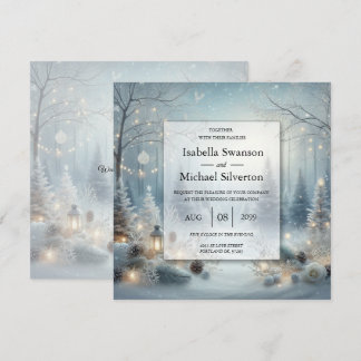 Whispers of a Winter Solstice Wedding Invitation