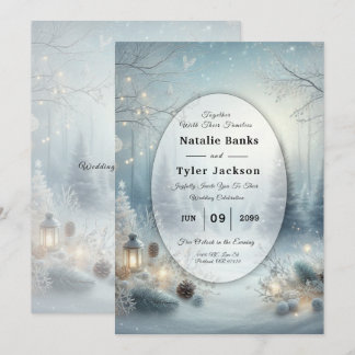 Whispers of a Winter Solstice Wedding Invitation