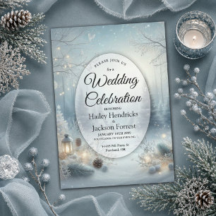Whispers of a Winter Solstice Wedding Invitation