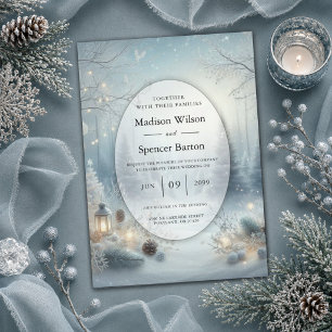 Whispers of a Winter Solstice Wedding Invitation