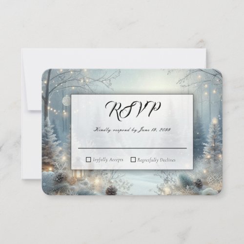 Whispers of a Winter Solstice Wedding RSVP Card