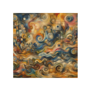 Whispers of Abstract Brilliance Wood Wall Art