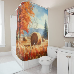 Whispers of Autumn: A Watercolor Serenade Shower Curtain